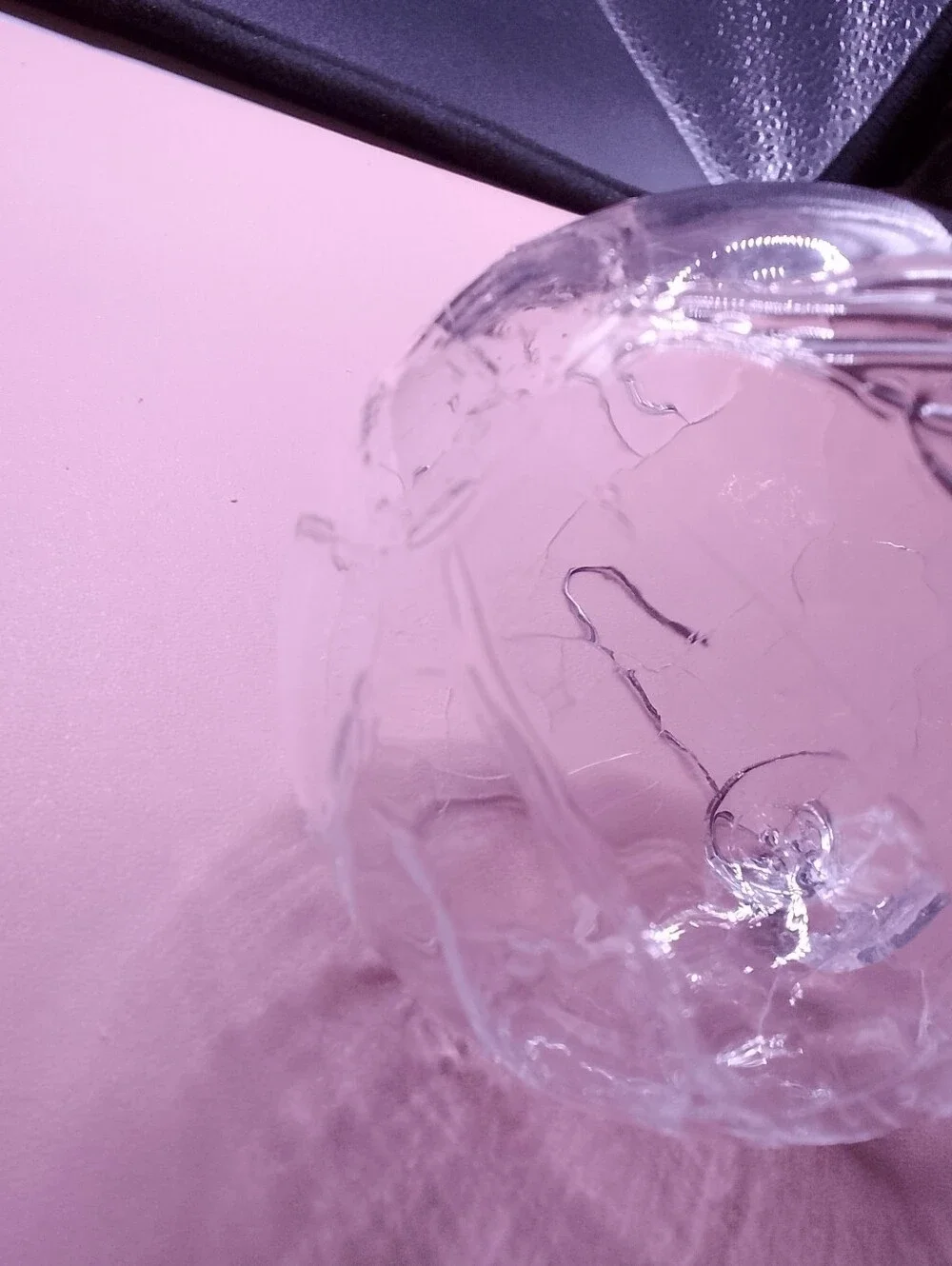 Stockholm Glasbruk Karin Hammar Branded Clear Crackle Glass Ornament